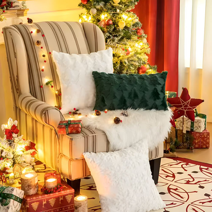 Skanto | Cozy Plush Christmas Tree Pillowcase laget av ultra-mykt stoff