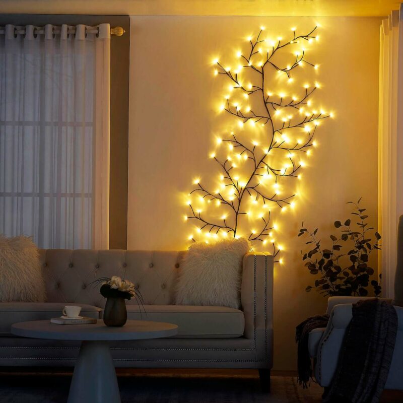 Skanto | Glødende Tregren Dekor LED Vegglampe