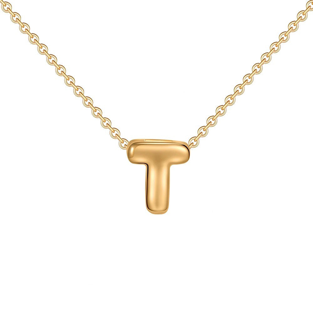 Skanto | Dainty Bubble Letter Initial Necklace