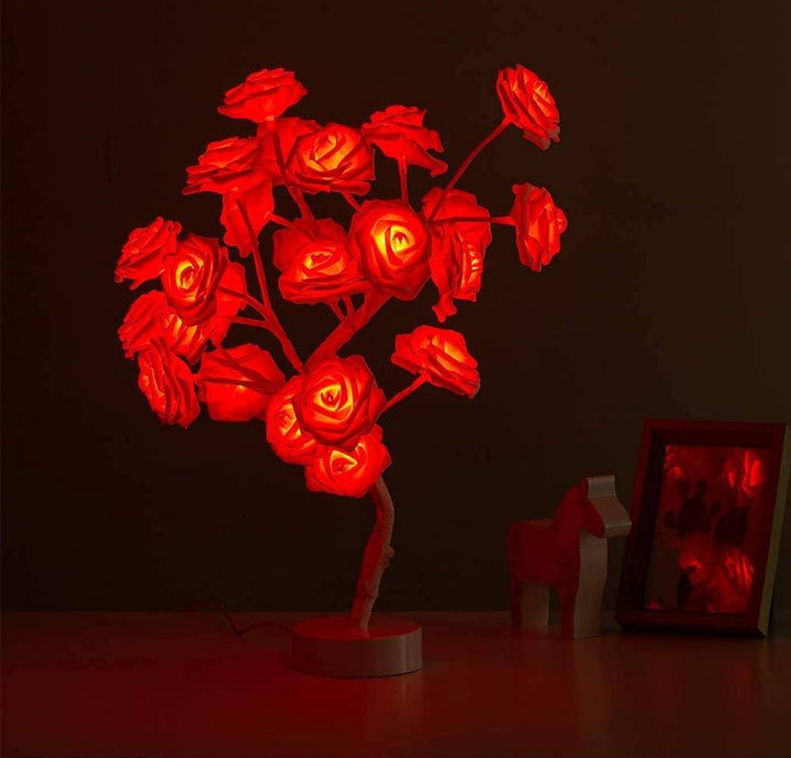 Skanto | Bordtop Rose Blomst Tre Lys