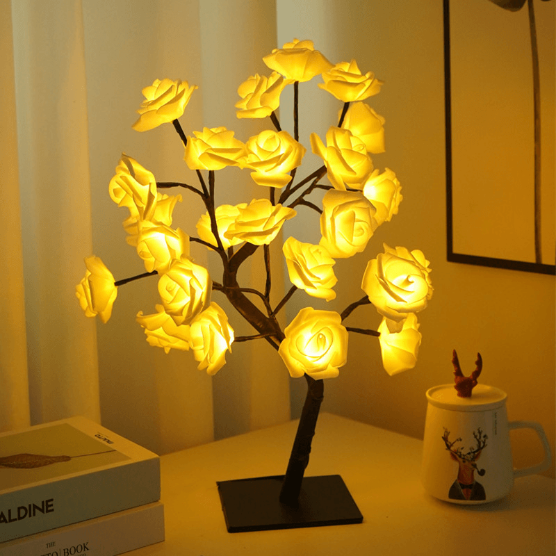 Skanto | Bordtop Rose Blomst Tre Lys