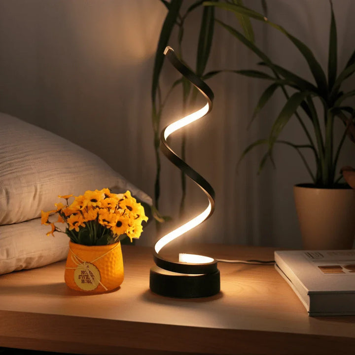 SpiralLight LED Bordlampe med Dimbar Belysning og Berøringskontroll | Skanto