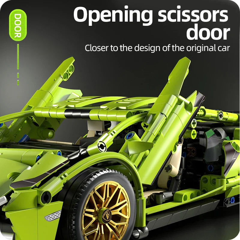 Skanto | Racing Supercar Byggesett | 1280 Deler, Trådløs kontroll & Realistisk 1:14 Skala modell for barn og voksne