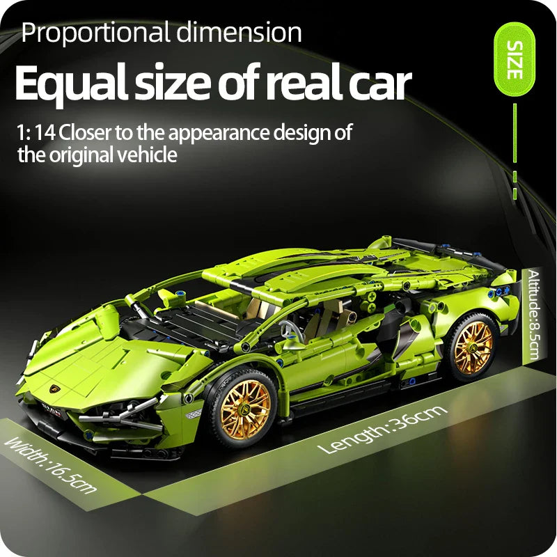 Skanto | Racing Supercar Byggesett | 1280 Deler, Trådløs kontroll & Realistisk 1:14 Skala modell for barn og voksne