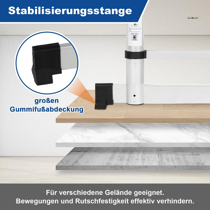 Telescopisk stige med 2 avtakbare kroker med stabilisator | Skanto