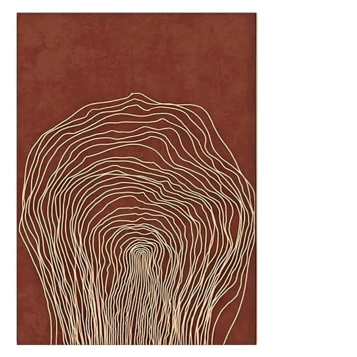 Terracotta Contours Abstrakt Minimalistisk Estetikk Veggkunst Kunstnerisk Lerretstrykk for moderne Leilighet Oppholdsrom Foyer Hjemmekontor Dekor | Skanto