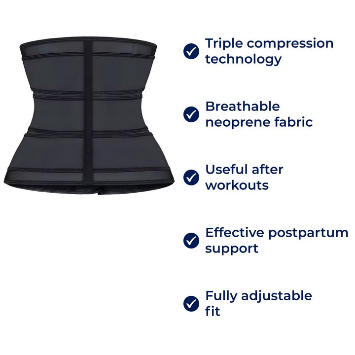ThermoCore | Midjetrener Belte – Tredobbel Komprimering – Pustende Neoprenmaterial – Etter trening & Etter fødsel Bruk Skanto