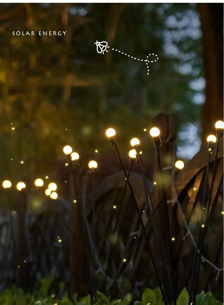 Solcelledrevet Firefly Hagebelysning - Trehodet LED-lampe for utendørs | Skanto