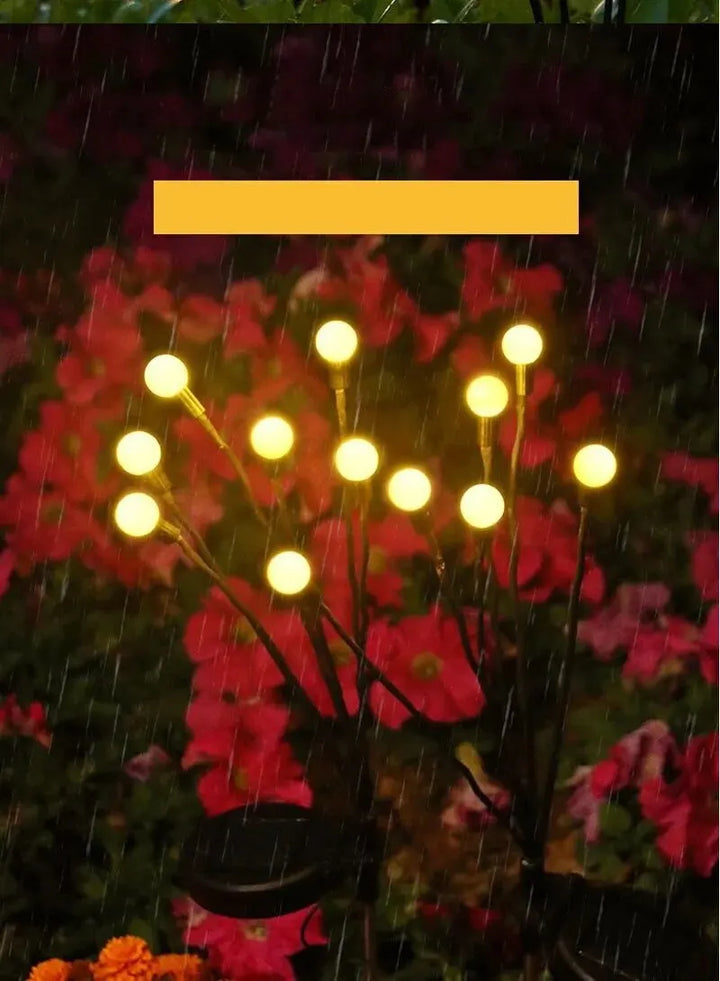 Solcelledrevet Firefly Hagebelysning - Trehodet LED-lampe for utendørs | Skanto