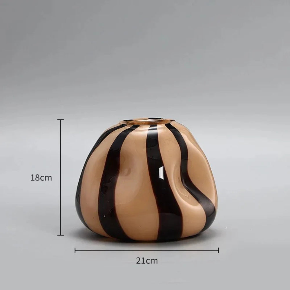 Skanto | Thurid Glass Striped Pumpkin Vase