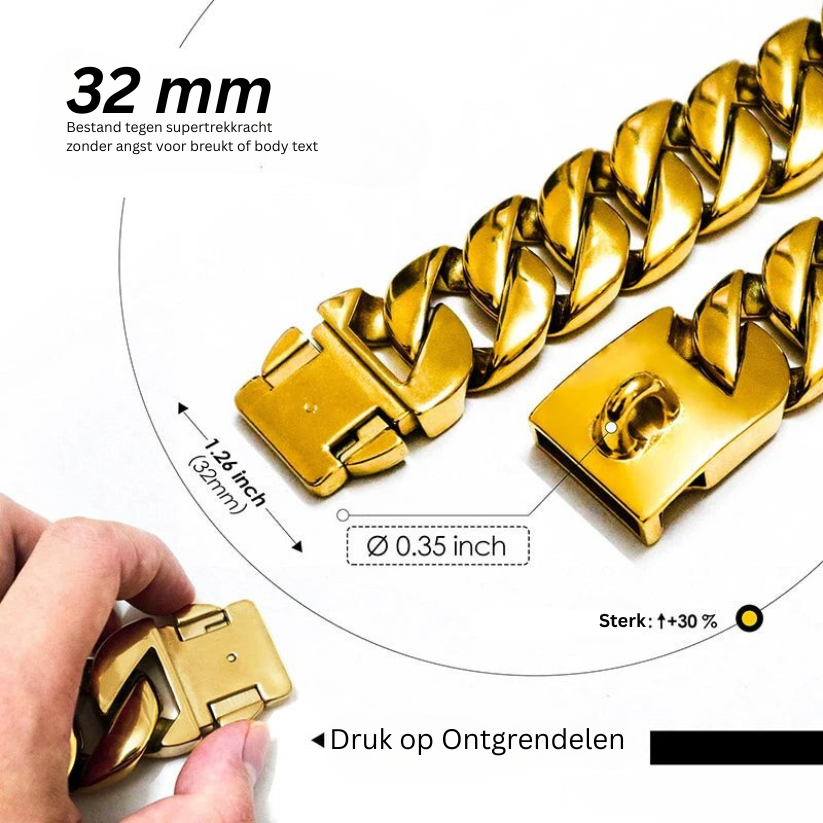 Skanto | Styrke Hals Metall Hundehalsbånd – Solid Rustfritt Stål Halsbånd for Store Hunder