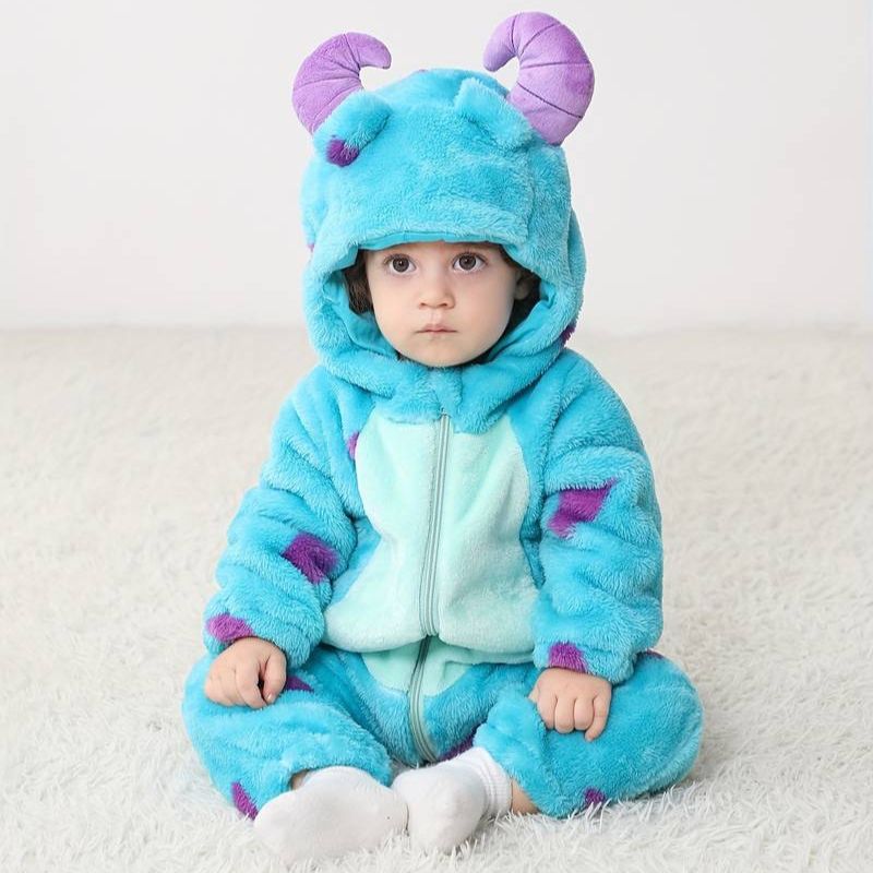 Kleinkind-Tier-Overall | Weicher Baby-Body fra Baumwolle og hypoallergenem fleece