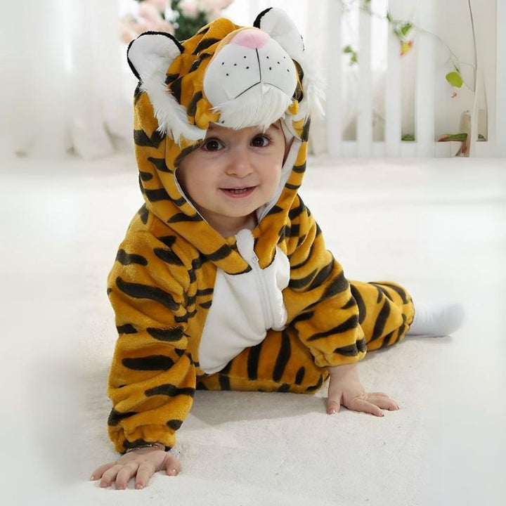 Skanto | Toddler Animal Jumpsuit | Myk Bomull & Hypoallergenisk Fleece Baby Sparkedrakt