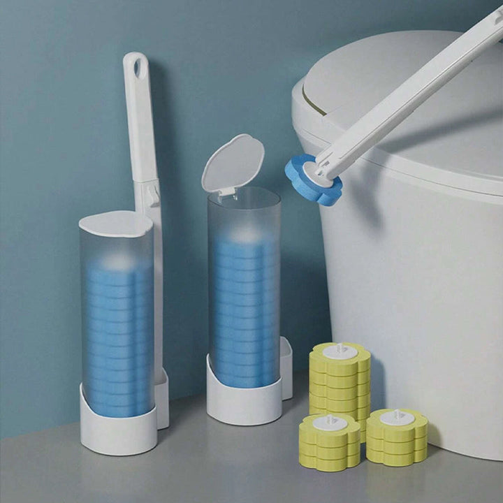 Skanto | Antibakteriell engangs toalettbørste med hygienisk svampetopp og holder