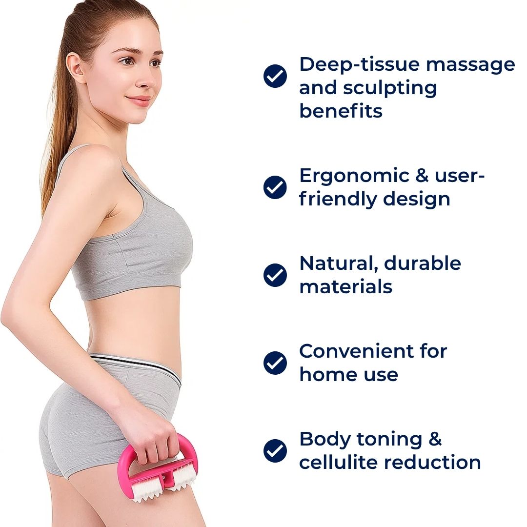 ToneWood | Cellulite Massasje Roller – Dypvev Skulptur – Naturlig Tre – Hjemme Kropp Toner Skanto