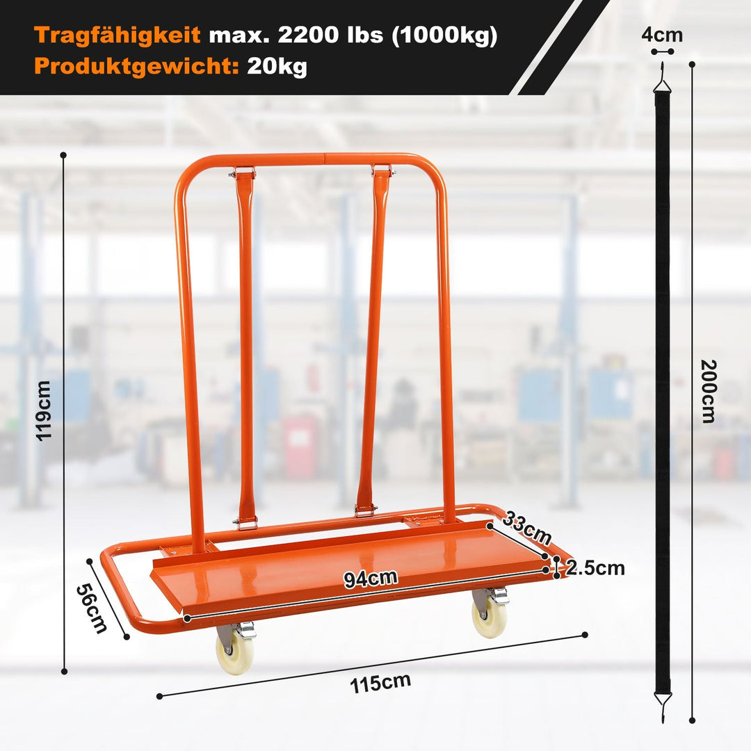 Flatbed vogn Transportvogn opp til 1000kg | Skanto