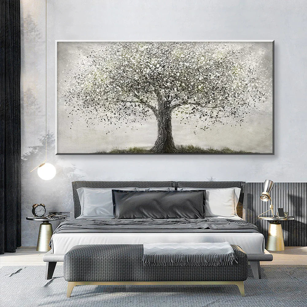 Tree Of Life Veggkunst Fine Art Lerrettrykk Moderne Svart-Hvitt-Plakatbilde For Stue Soverom Hjemmekontor Kunst Dekor | Skanto