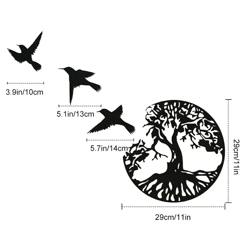 Svart Metall Veggkunst Hjemmedekor | Skanto