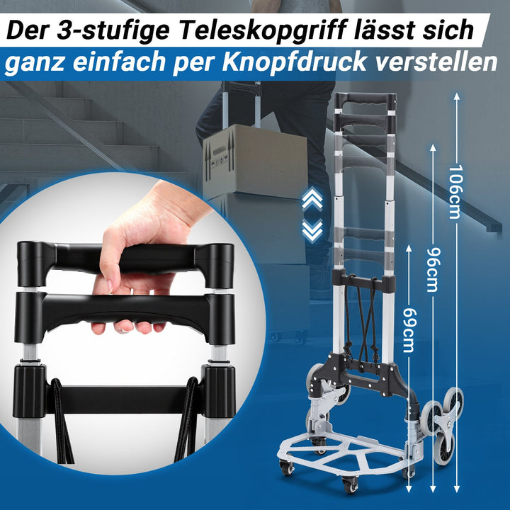 Trappetransportvogn Sammenleggbar Trappetruck opptil 75kg | Skanto