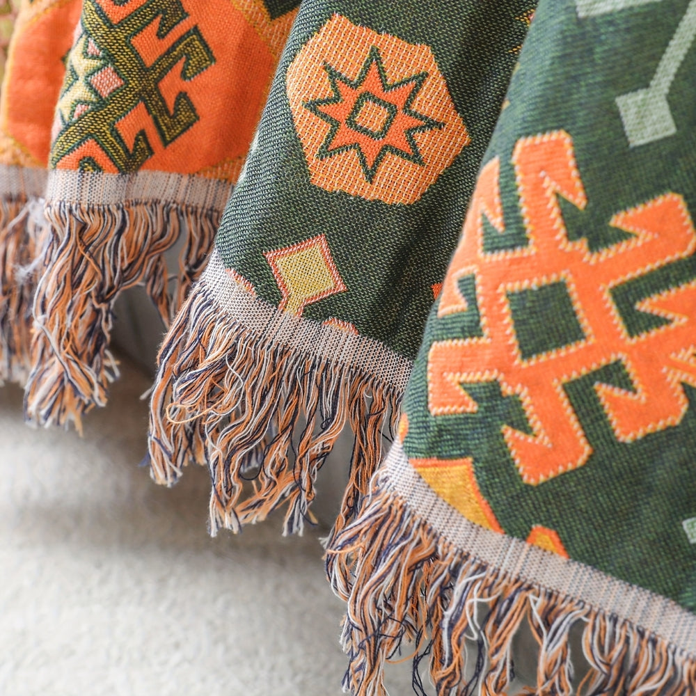 Skanto | Tribal-Inspirert Myk Geometrisk Frynse Teppe