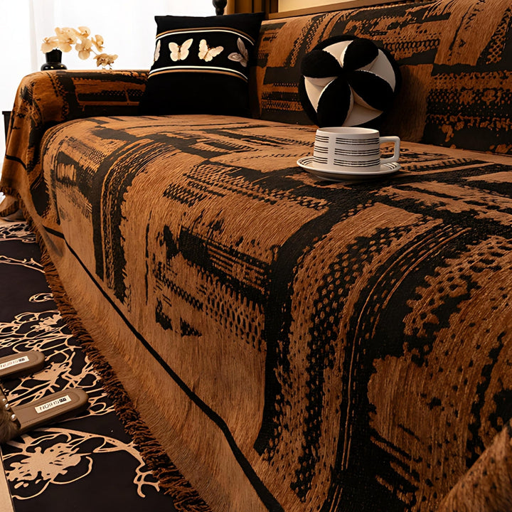 Skanto | Tribal Geometric Chenille Sofatrekk