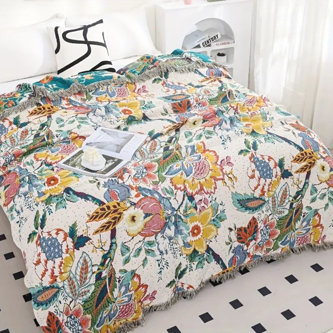 Skanto | Tropical Bloom Cotton Blanket