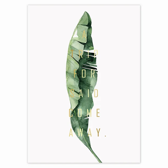 Tropiske grønne blader Monstera-bregne-palme veggkunst fin kunst lerretstrykk akvarellplakater bilder for stuen nordisk interiørdesign | Skanto