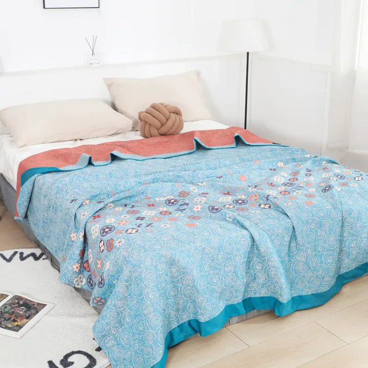 Skanto | Turkis Blomster Glam Gaze Teppe