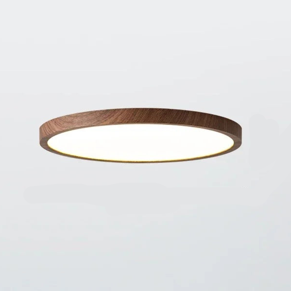 Skanto | Moderne Sirkulær Taklampe med Justerbart LED-belysning i Varm Valnøttfarge for Stue og Soverom