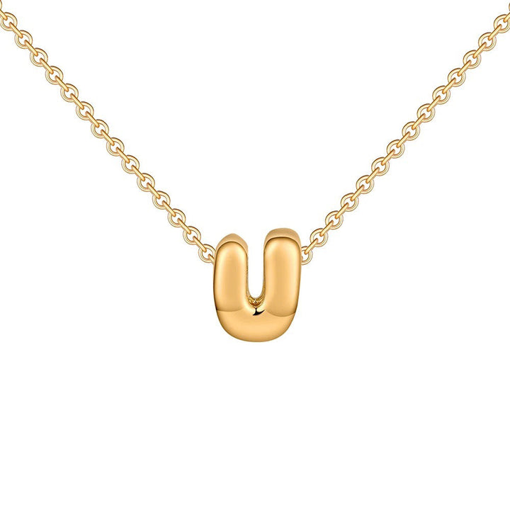 Skanto | Dainty Bubble Letter Initial Necklace