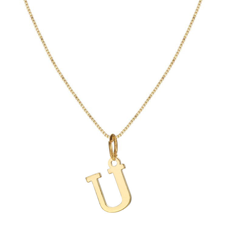 Skanto | 14k Minimal Serif Initial Halskjede
