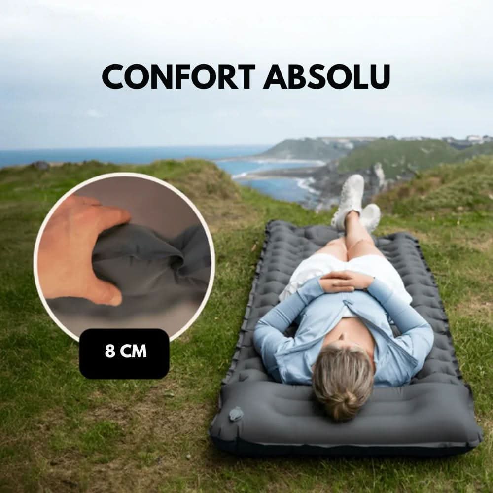 Skanto | Oppblåsbar campingmatte med fotpumpe og ergonomisk design