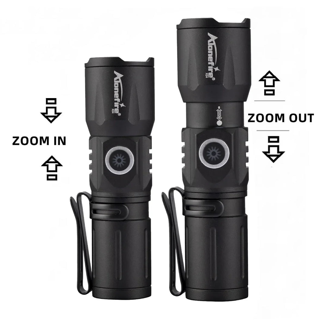 Skanto | Ultra Bright USB teleskopisk zoom lommelykt