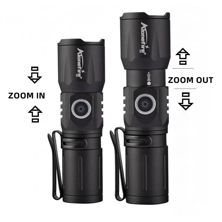 Skanto | Ultra Bright USB teleskopisk zoom lommelykt