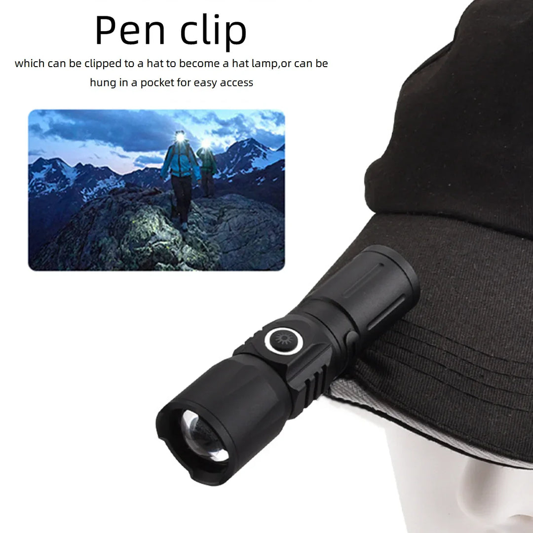 Skanto | Ultra Bright USB teleskopisk zoom lommelykt