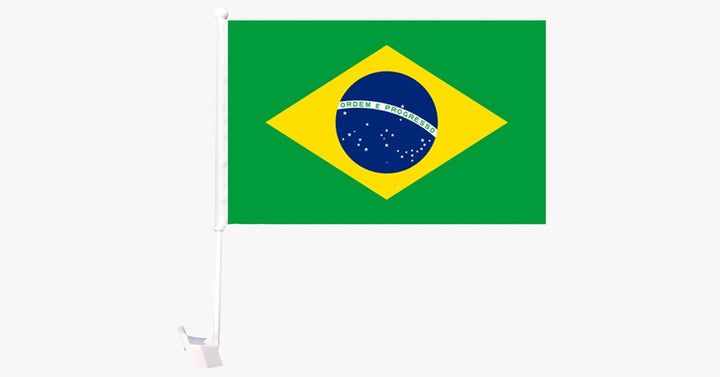 Skanto | Brasil Flag Bilstang Dekorasjon – La bilen din si patriotisk!