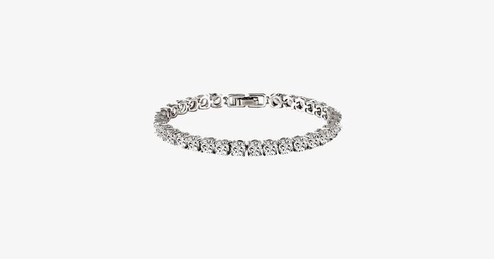 Skanto | Diamond Eternity Armbånd i Sølvfarge - Rundt Klipt Diamant Zirkon-Steiner - La Deg Se Fantastisk Ut
