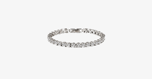 Skanto | Diamond Eternity Armbånd i Sølvfarge - Rundt Klipt Diamant Zirkon-Steiner - La Deg Se Fantastisk Ut