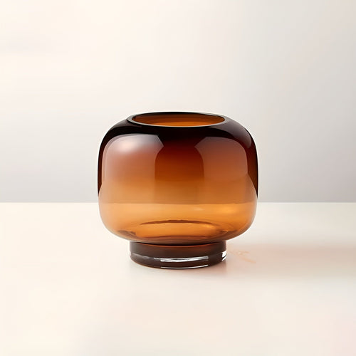 Skantoown glasshåndvase – minimalistisk og dekorativ | Gjennomsiktig interiør for blomster, hydroponikk og moderne planter i ravfarget