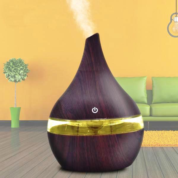 Skanto | Trestruktur Elektrisk Luftfukter Ultrasonisk Essensielle Olje Diffuser
