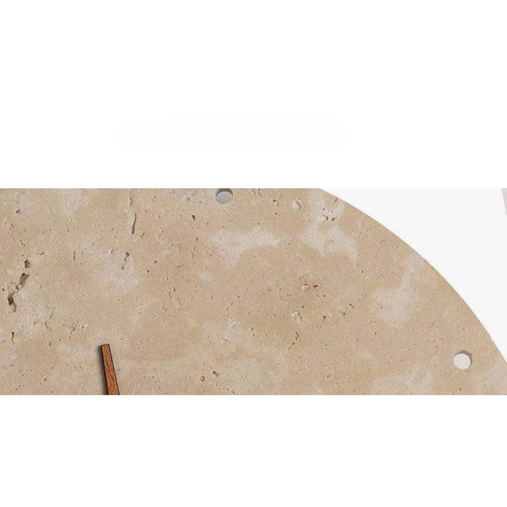 Travertine Veggklokke med LED Lys – Minimalistisk & Dekorativ | Høy- Kvalitets Naturlig Stein Klokke | Skanto