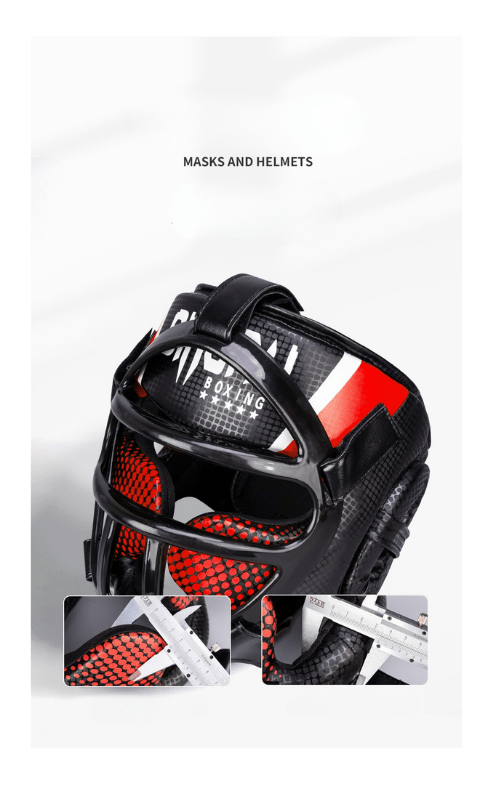 Skanto | Premium hodebeskyttelse med ansiktsmaske for kampsport