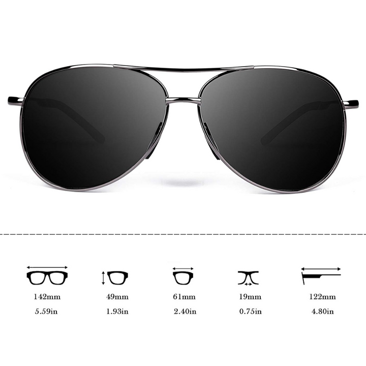 Premium Polariserte Aviator Solbriller - Joey | Skanto