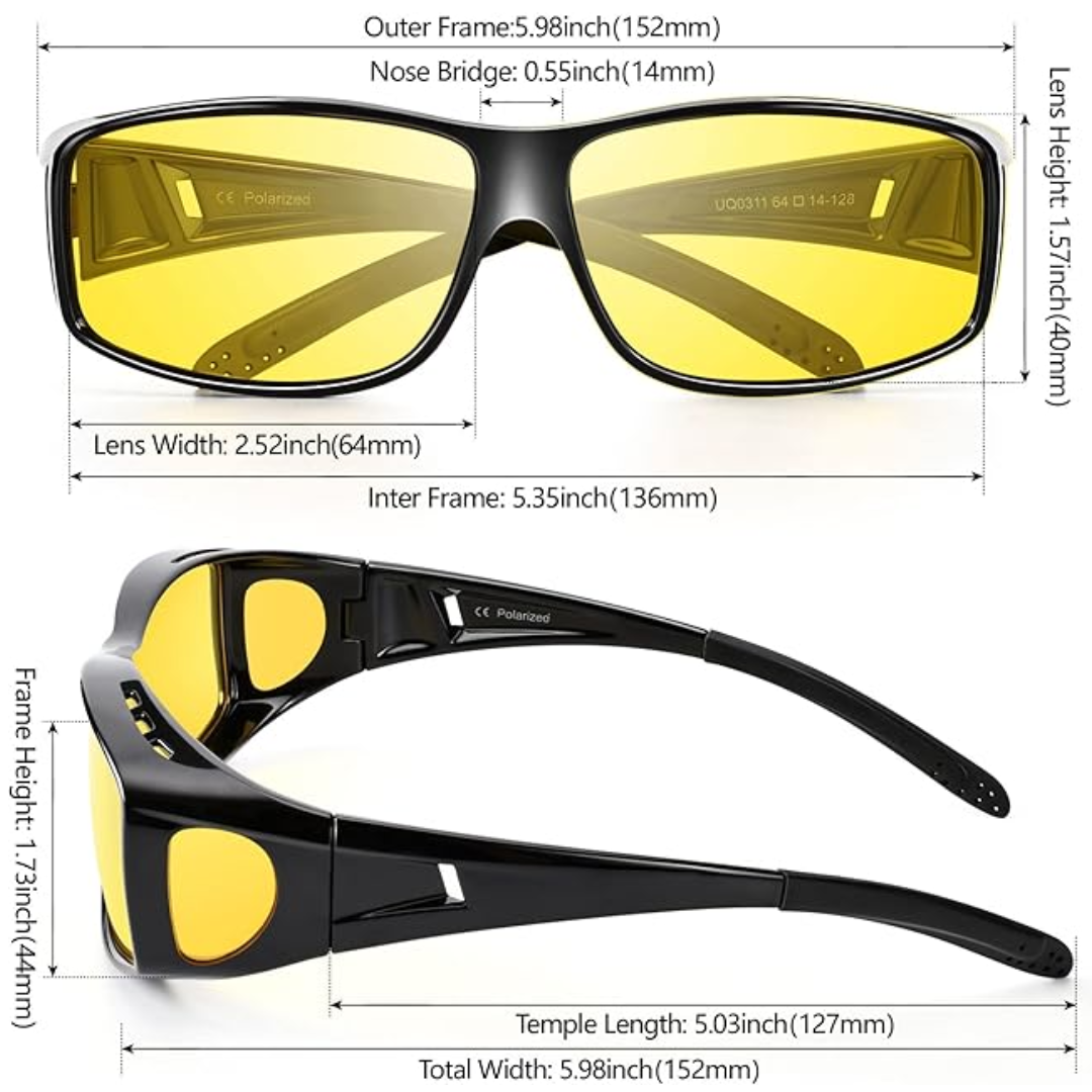 Skanto | Jeremy Night Vision Polaroid Kjøreglass – Anti-refleksjonsglass for Sikker Nattkjøring