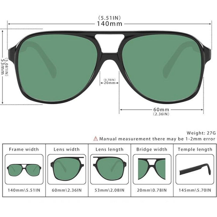 Retro aviator solbriller - Indy | Skanto