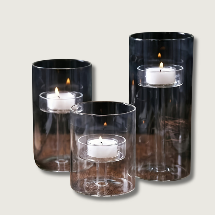 Skanto | PureLight - Trio av transparente lysestaker for elegante bord