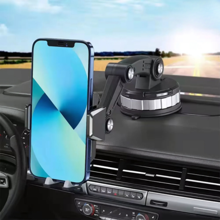 Skanto | FlexMount Telefonholder Bil | Sterk Sugepute | 360° Rotasjon | Enhåndsbetjening