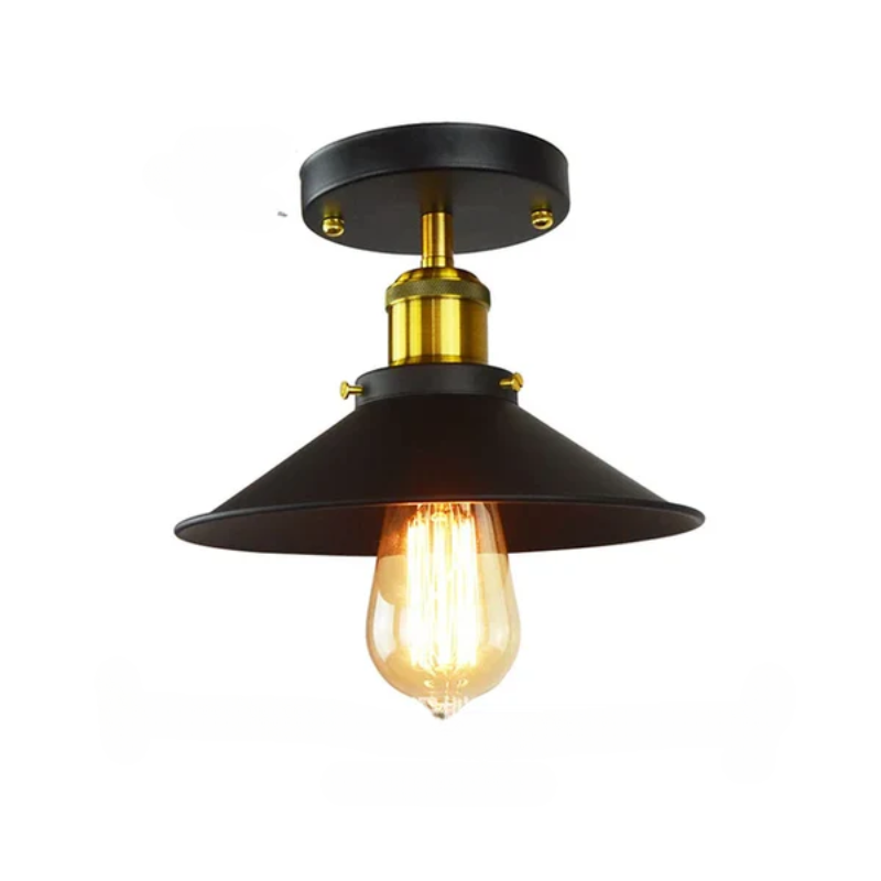Vintage taklampe i industriell stil, retro taklys med Edison-pære, LED-kompatibel | Skanto