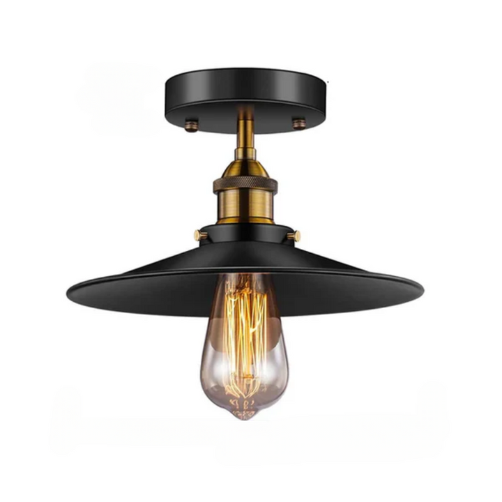 Vintage taklampe i industriell stil, retro taklys med Edison-pære, LED-kompatibel | Skanto