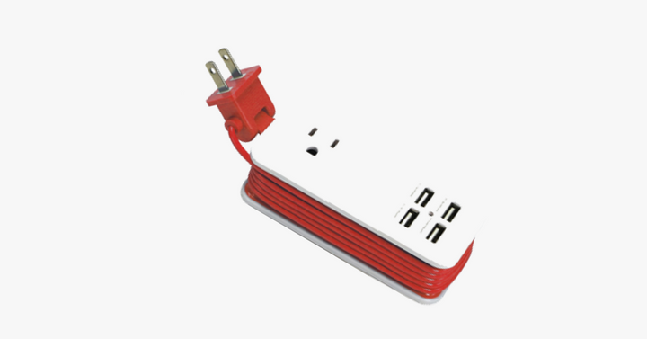 Skanto | Bærbar ladestasjon med 4 USB-porter - Universallader og 1,5 m lang kabel - Best for reise